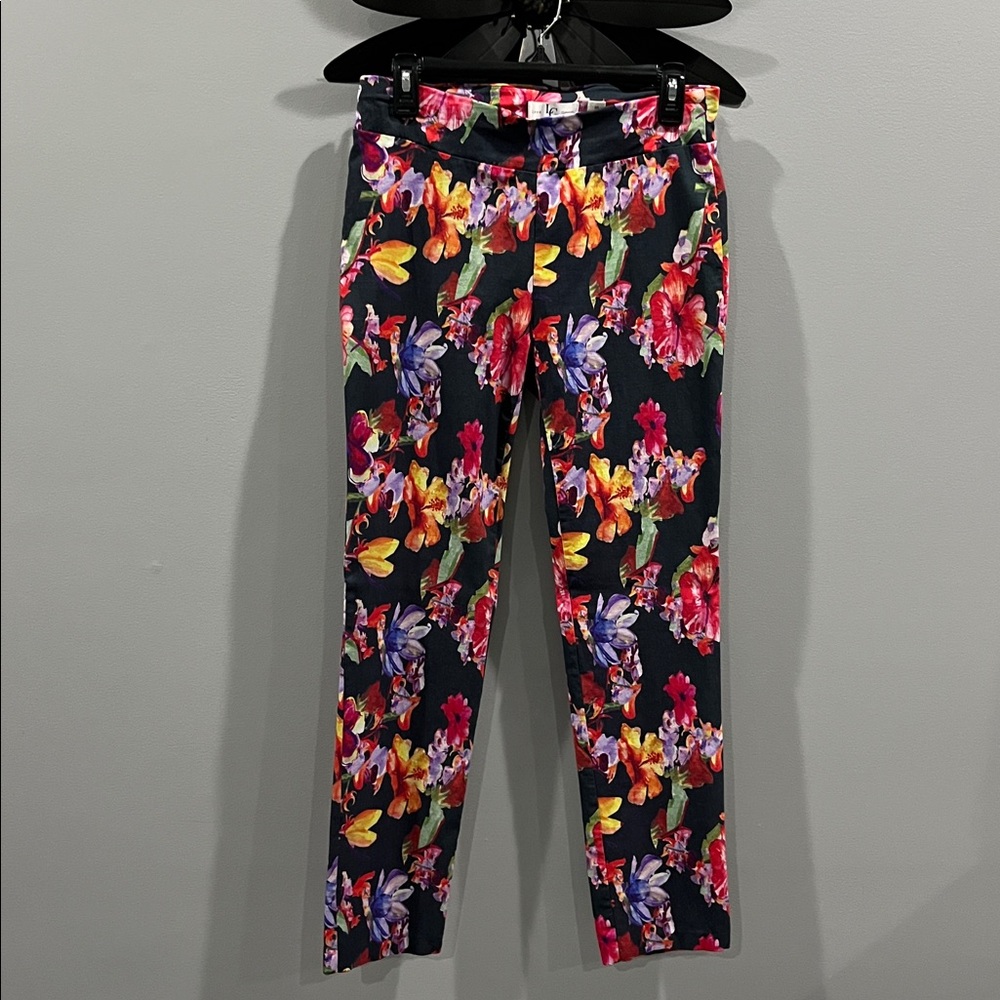 Lena Gabrielle Floral Pull On Stretch Pants Size 10